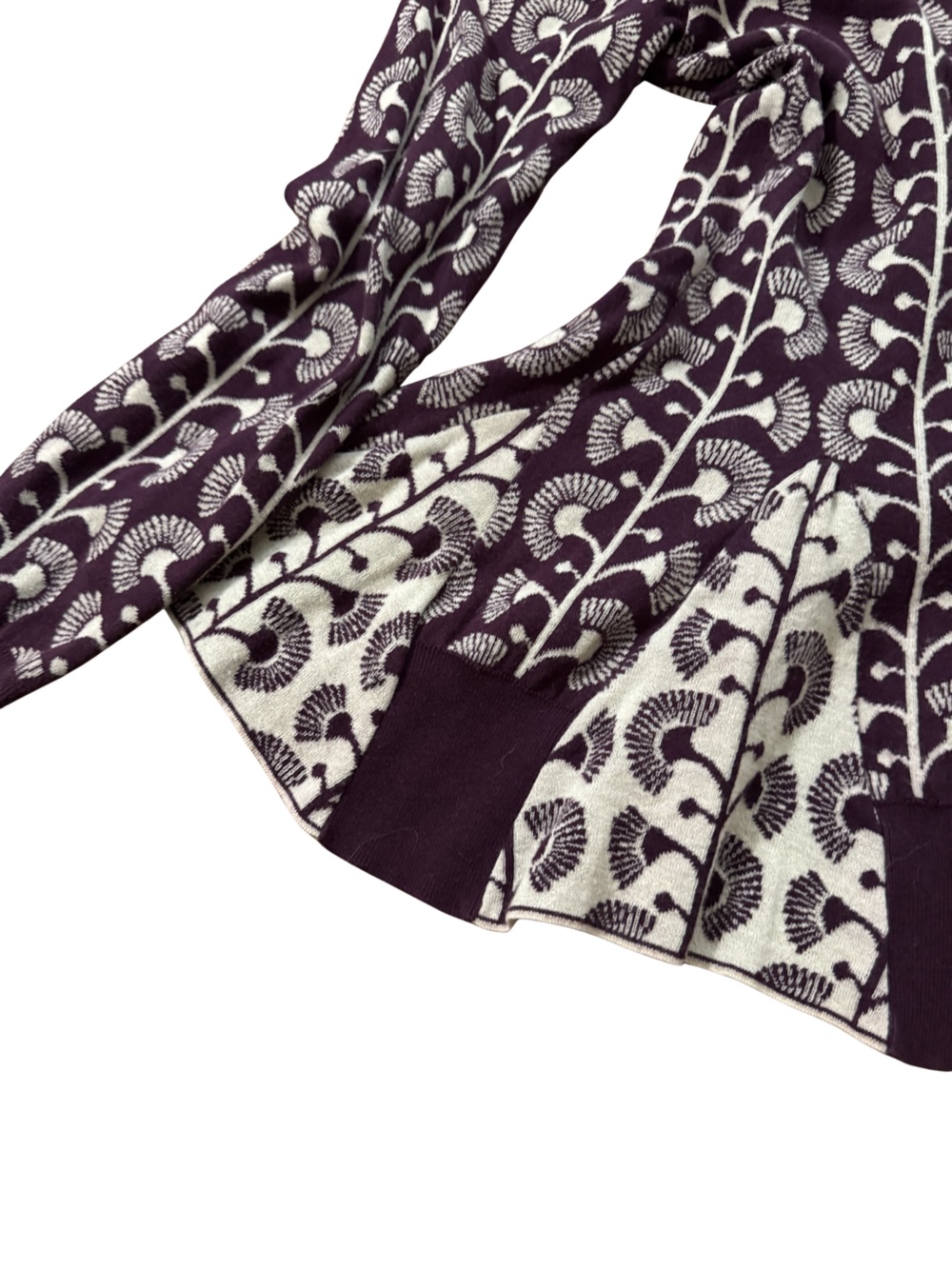 Anthropologie Purple and Cream Patterned Knit Cardigan - Picture 9 of 15